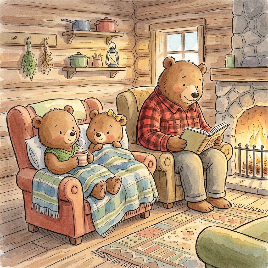 Original bear family cast outdoors